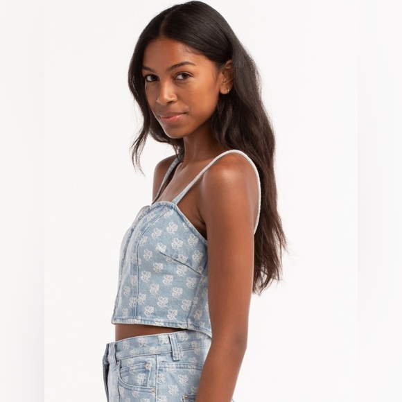 NWT - OBEY Clash Womens Denim Cami Top - Size XS - Picture 2 of 5